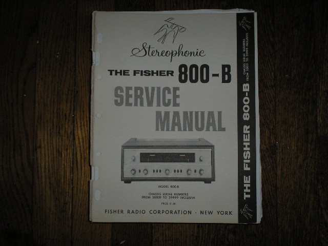 800-B Receiver Service Manual from Serial no 20001 - 29999 INCLUSIVE  Fisher 